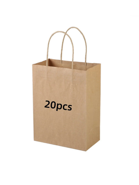 5/10/20/30pcs Brown Paper Bags with Handles, Gift Bags Bulk, Retail Bags, Shopping, Milk Tea bags, Eco-friendly Portable Bags