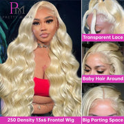 13x6 Cyan Blue Lace Front Wig Body Wave Light Green Lace Front Wig Human Hair Pre Plucked Blonde 613 Lace Frontal Wigs For Women