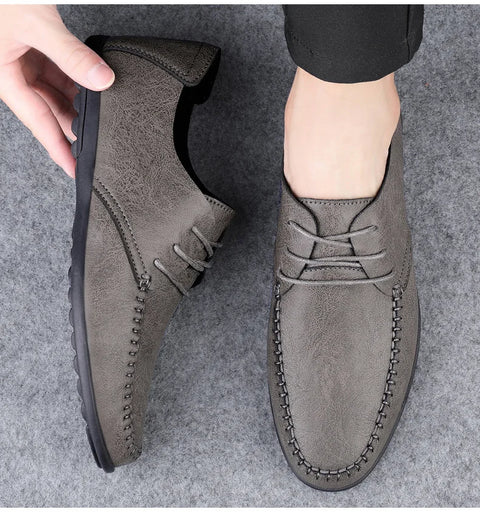 Leather Men Shoes Fashion Formal Men Shoes Moccasins Italian Breathable Male Driving Shoes Black Plus Size 38-47