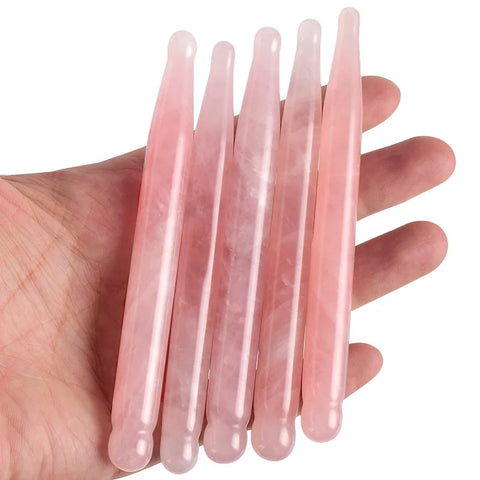 Eye Massage Pen Natural Rose Quartz Stone Acupuncture Wand Face Gua Sha Tool Skin Lifting Care Massager Health Beauty Product