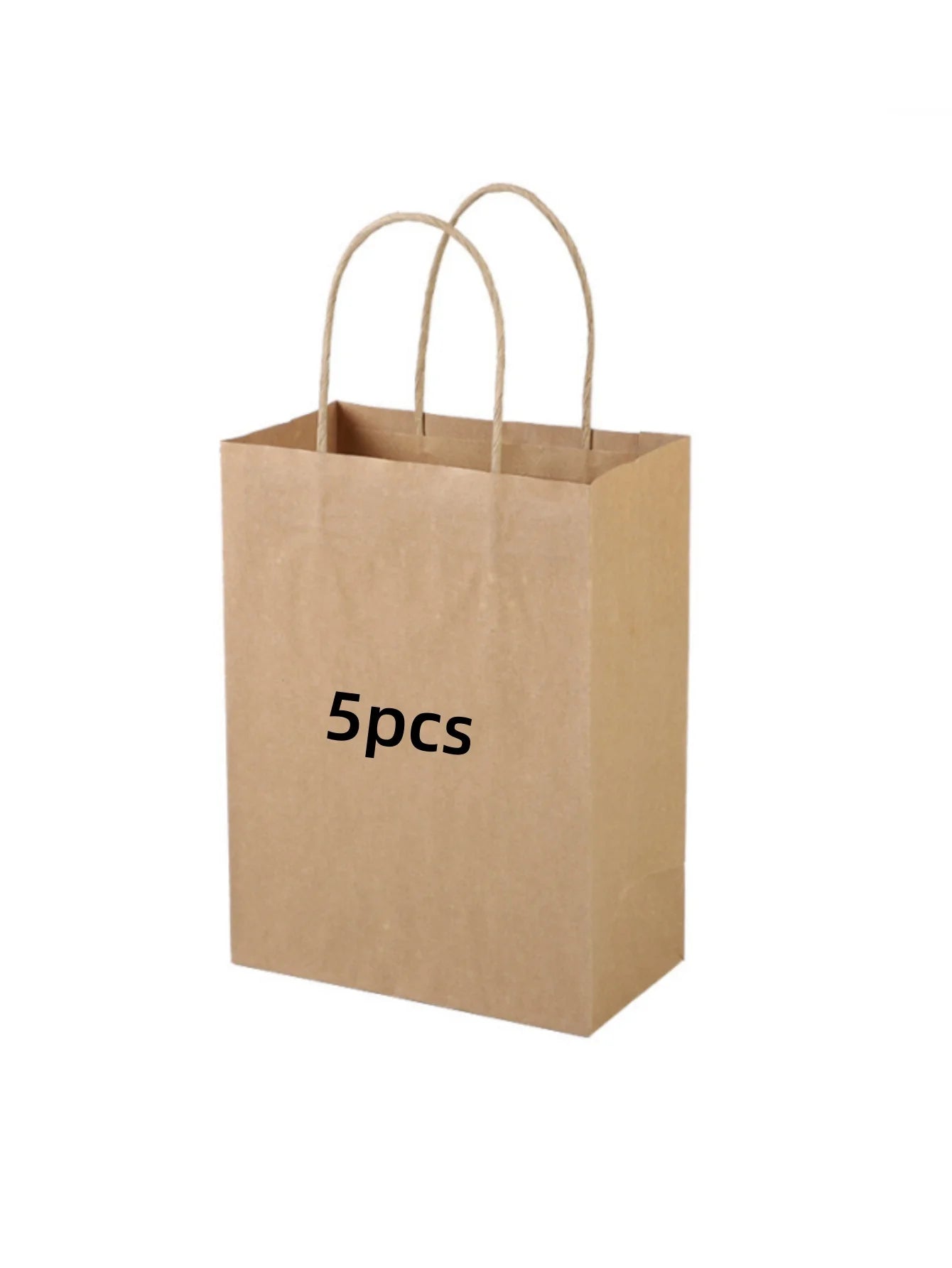 5/10/20/30pcs Brown Paper Bags with Handles, Gift Bags Bulk, Retail Bags, Shopping, Milk Tea bags, Eco-friendly Portable Bags