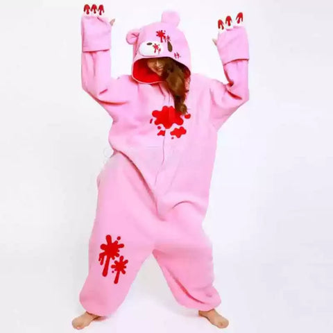 Gloomy Bear Character Peripheral Pink Jumpsuit Winter Sleepwear Home Outfit Kawaii Black Couple Sleepwear