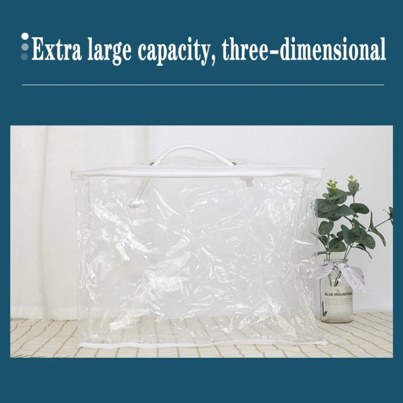 1-8Pcs Quilt Pillow Storage Bags Moving Bedding Packing Bags Transparent PVC Storage Bags Blanket Packing Bags Pillowcase Bags