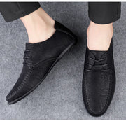 Leather Men Shoes Fashion Formal Men Shoes Moccasins Italian Breathable Male Driving Shoes Black Plus Size 38-47