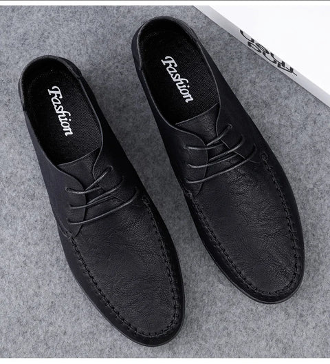 Leather Men Shoes Fashion Formal Men Shoes Moccasins Italian Breathable Male Driving Shoes Black Plus Size 38-47