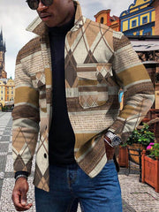 New Colorful Gradual Change 3D Button Cardigan Digital Print Coat