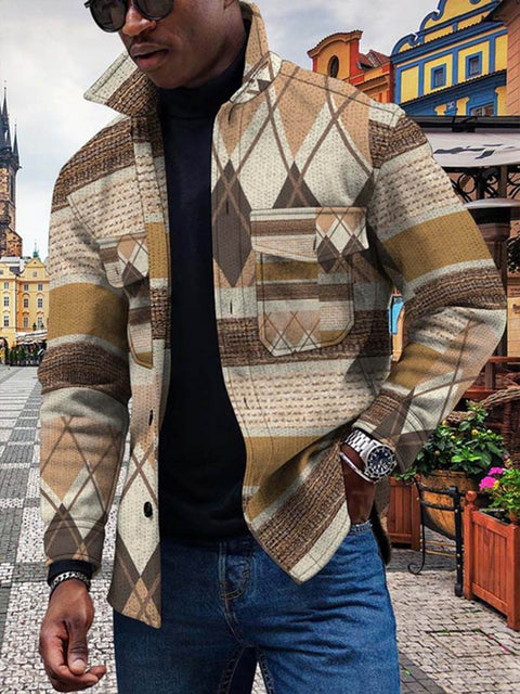 New Colorful Gradual Change 3D Button Cardigan Digital Print Coat