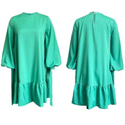 Women's Loose Solid Color Puff Sleeve Dress