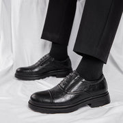 Genuine Leather Men's Leather Shoes Increased Casual Soft Bottom Super