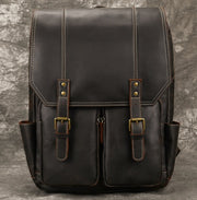 Men's Original Top Layer Cowhide Travel Leather Backpack