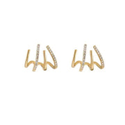 Women's Personalized Diamond Four Claw Row Earrings