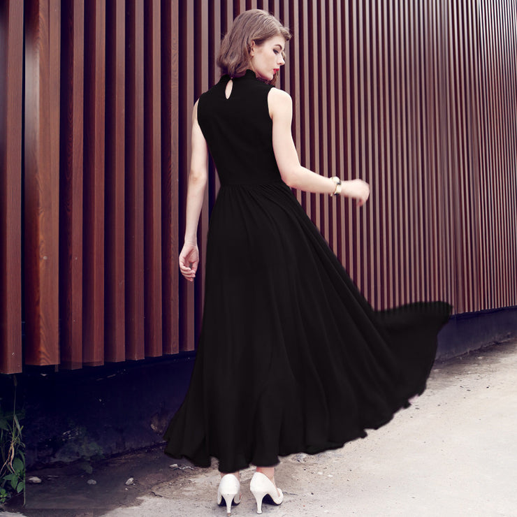 Waist Slimming Chiffon Dress With Big Slits