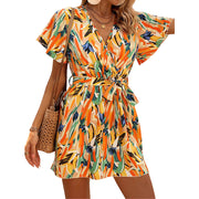 Fashion Casual Women's V-neck Printing Romper