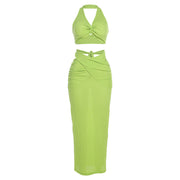Women's Clothing Fashion Halter Backless Slim Fit Hip-wrapped Skirt Suit Women