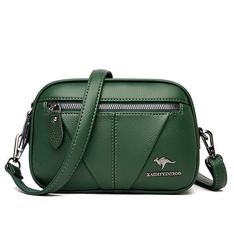 Cowhide Soft Leather Fashion All-match Shoulder Crossbody Small Round Bag