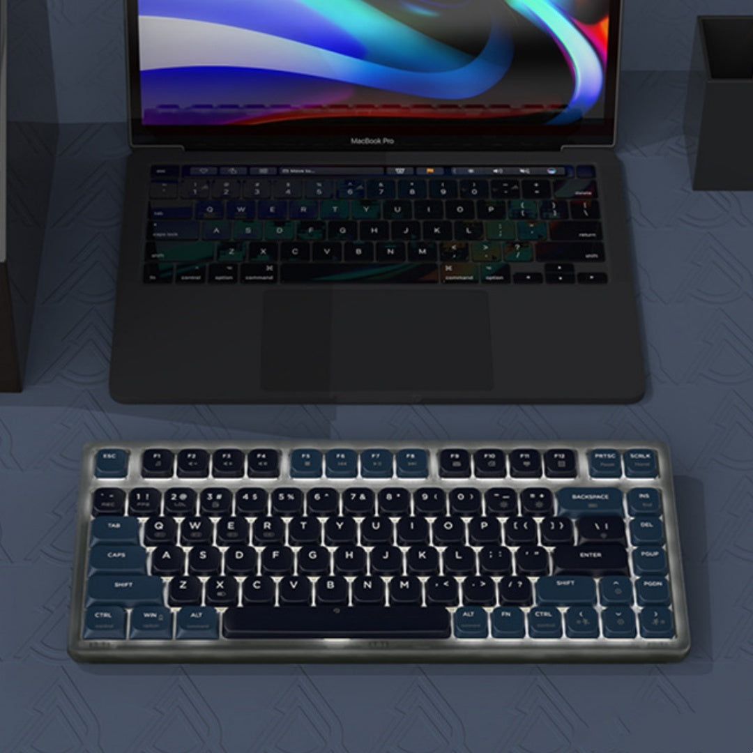 Ajazz AK832PRO Color Screen Wired Bluetooth 24 Three-mode Mechanical Keyboard Gasket Structure Short Axis PBT Key Cap