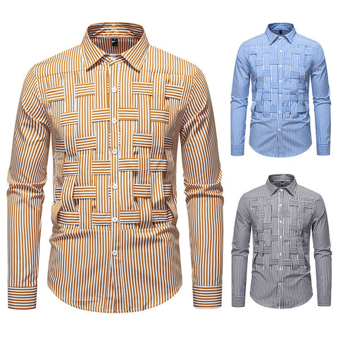Striped Woven Plaid Men&