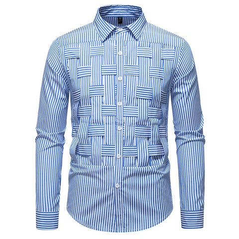 Striped Woven Plaid Men&