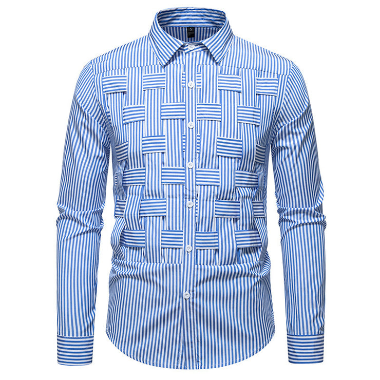 Striped Woven Plaid Men&