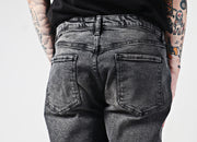 American Street Hiphop Leather Patchwork Popular Youth Vintage Jeans