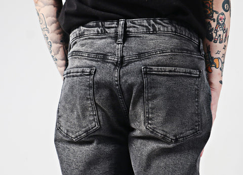 American Street Hiphop Leather Patchwork Popular Youth Vintage Jeans
