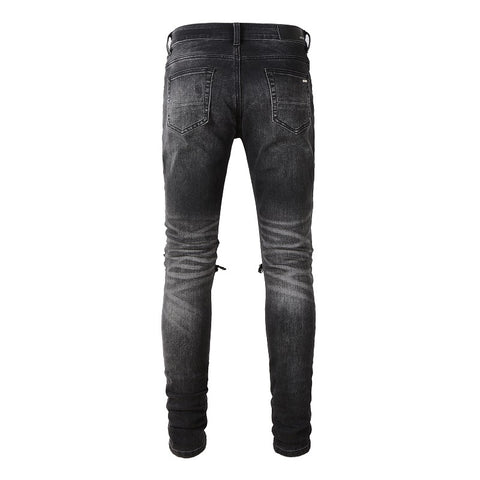 New High Street Washed Broken Cashew Flower Slim Casual Men&