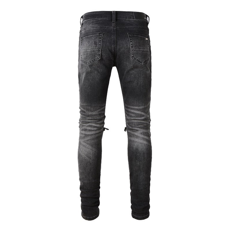 New High Street Washed Broken Cashew Flower Slim Casual Men&