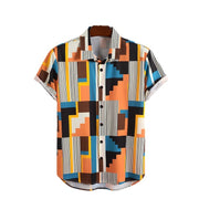Printed Color Short Sleeve Men's Shirt
