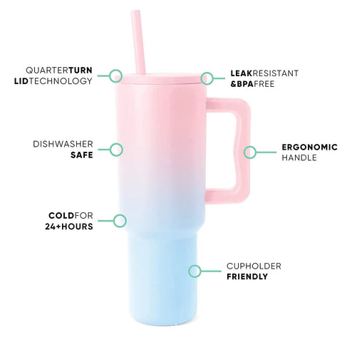 40oz Handle Cup Large Capacity Stainless Steel Car
