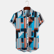 Printed Color Short Sleeve Men's Shirt