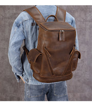 Men's Leisure Travel Large Capacity First Layer Leather Backpackage