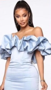 European And American Ruffled Tube Top Dress