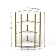 4-Tier Corner Open Shelf,Bookcase Freestanding Shelving Unit,Plant Stand Small Bookshelf For Living Room, Home Office, Kitchen, Small Space