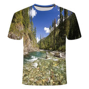 3D Fish Series Printed Men's And Women's Short Sleeves