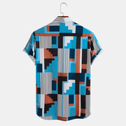 Printed Color Short Sleeve Men's Shirt