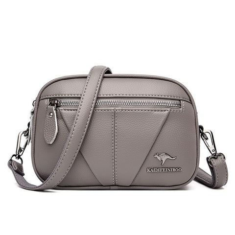 Cowhide Soft Leather Fashion All-match Shoulder Crossbody Small Round Bag