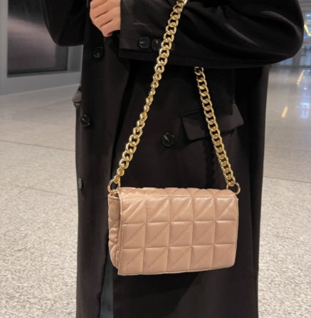 Vintage Chain Armpit Bag Soft Leather Quilted Shoulder Bag