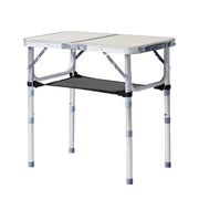 Outdoor Folding Camping Table, 2ft Portable Pinic Table With 3 Adjustable Height, Small Aluminum Foldable Lightweight Patio Side Table With Carry Handle For Outdoor Indoor Hiking Camp BBQ Beach, White