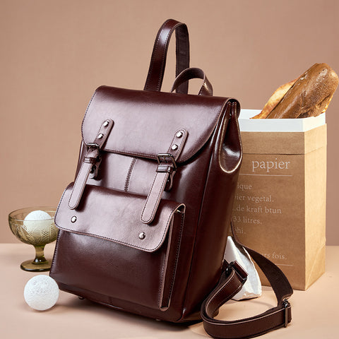 Leather Backpack Women&