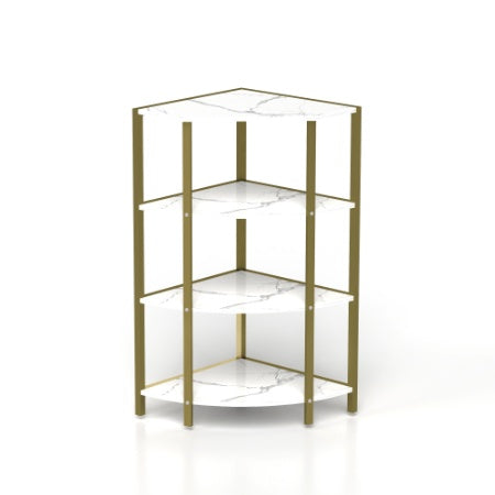 4-Tier Corner Open Shelf,Bookcase Freestanding Shelving Unit,Plant Stand Small Bookshelf For Living Room, Home Office, Kitchen, Small Space