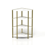 4-Tier Corner Open Shelf,Bookcase Freestanding Shelving Unit,Plant Stand Small Bookshelf For Living Room, Home Office, Kitchen, Small Space