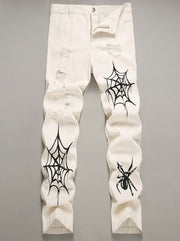 High Street Vibe Style Loose Straight Wide Leg Pants American Spider