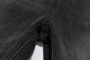 Men's Fashion Casual Retro Knife Cut Destroyed Washed Distressed Straight Textured Jeans