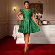 Party Commuter Comfortable A Swing Slimming Jacquard Dress