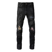 Hole & Patch Jeans Men's Slim Fit Skinny Pants