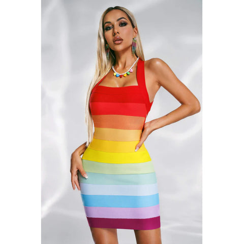 Design Sense Sleeveless Halter Color Women&