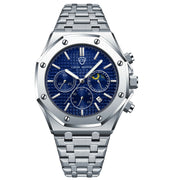 Waterproof High-grade Three Eyes And Six Needles Multi-functional Moon Phase Men's Steel Strap Watch