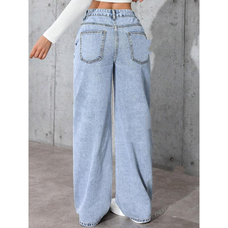 Sweet And Spicy Style High Waist Straight Jeans