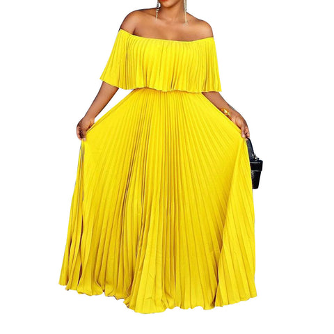 Off-shoulder Collar European And American Style Dress