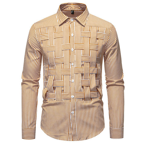 Striped Woven Plaid Men&
